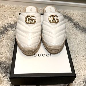 Gucci White Nappa Charlotte Espadrilles Sandals